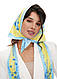 Косинка дизайнерська, бандана "Квіти України жовто-блакитна" від My Scarf, фото 3