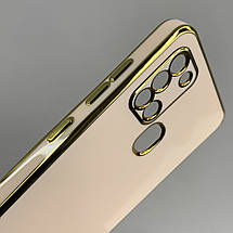 Чохол для Samsung Galaxy A21s глянцевий із золотою окантовкою чохол на телефон самсунг а21с пудровий h7y, фото 4