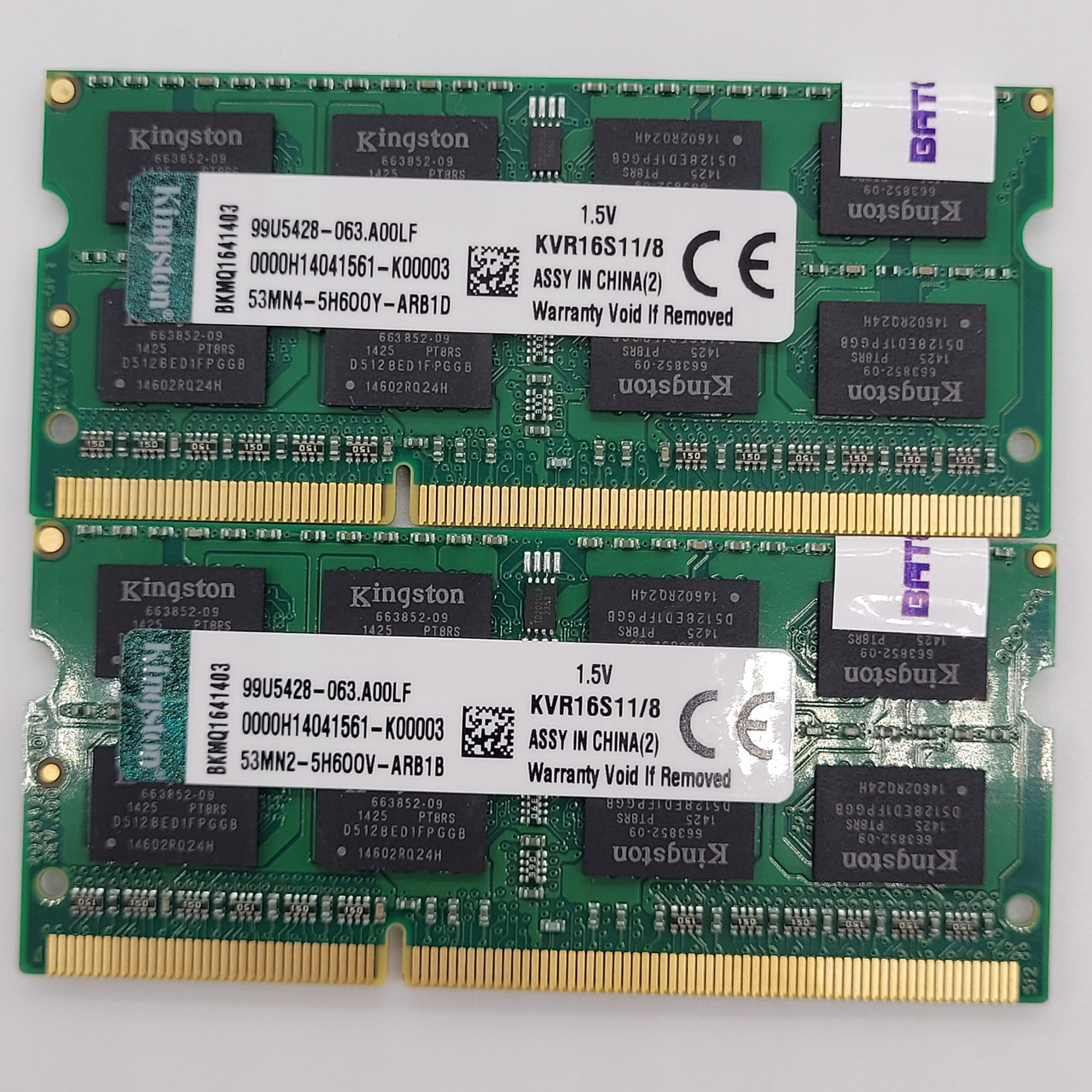 Пара оперативної пам'яті для ноутбука Kingston DDR3 16Gb (2x8Gb) 1600MHz PC3-12800s 2R8 CL11 (KVR16S11/8) New