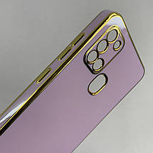 Чохол для Samsung Galaxy A21s глянцевий із золотою окантовкою чохол на телефон самсунг а21с чорничний h7y, фото 4