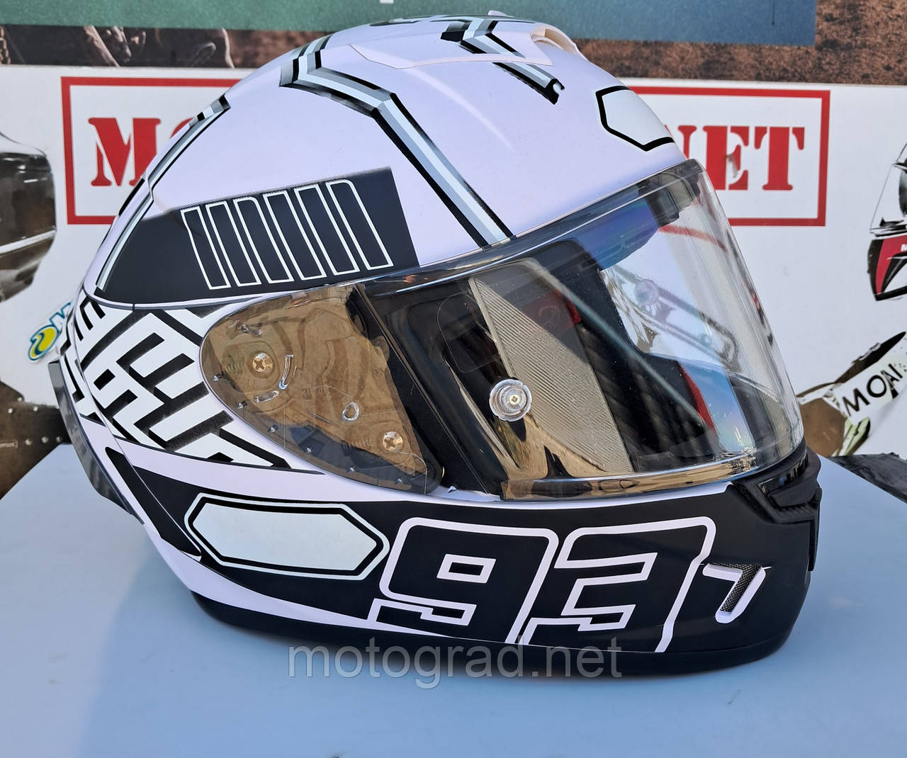 Шолом інтеграл закритий Marquez 93 White фулфейс, фото 1