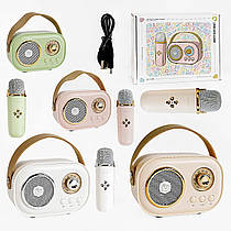 Караоке C 66373 4 види, bluetooth, мікрофон, підсвічування, від акумулятора/мережі, type-c, TF-картк