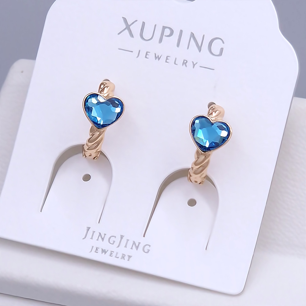 Сережки XР. Позолота 18К. Камені: Swarovski. Діаметр: 13 мм. Ширина: 7 мм