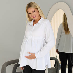 Ошатна жіноча блуза для вагітних та годуючих мам з віскози Venice розмір S (42) Lullababe Білий