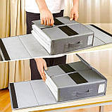 Органайзер для зберігання постільної білизни Кофр для одягу Короб у шафу складаний, фото 8