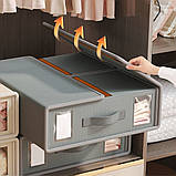 Органайзер для зберігання постільної білизни Кофр для одягу Короб у шафу складаний, фото 9