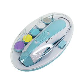 Тример для нігтів дитячий електричний для шліфування з 6 насадками в контейнері для дітей MegaZayka блакитний