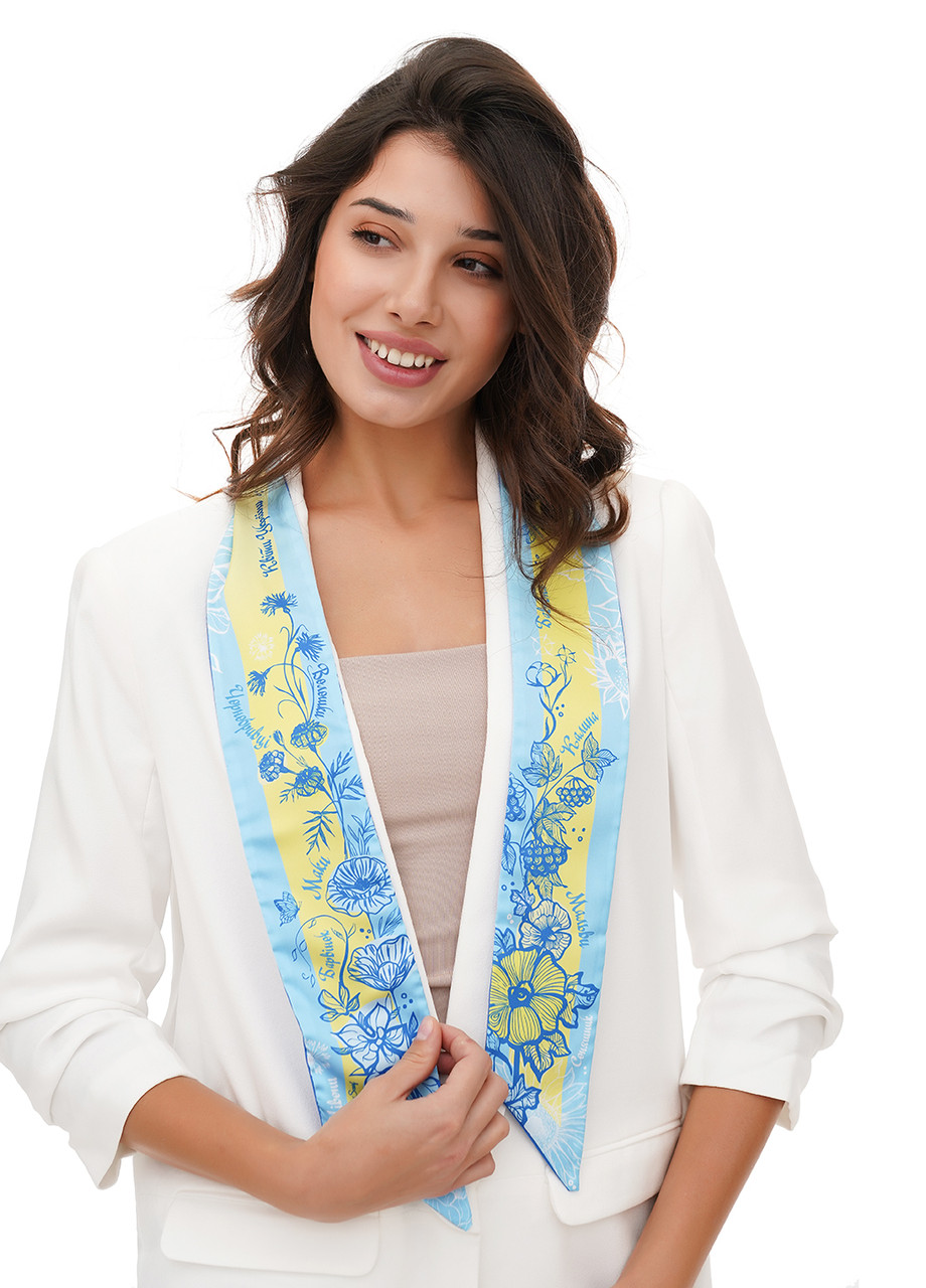 Твіллі двосторонній Квіти України світлий від Myscarf