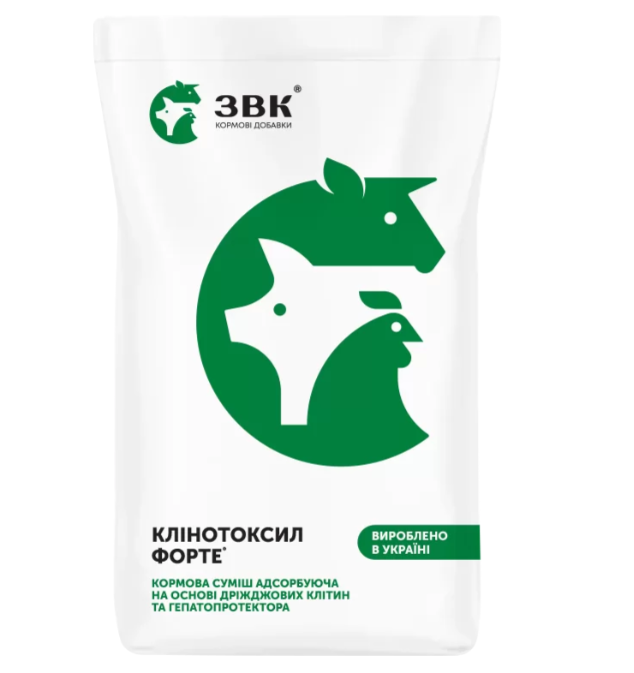 Адсорбент мікотоксинів «Клінотоксил Форте» на основі дріжджових стінок з гепатопротектором 20 кг УПСП ЗВК