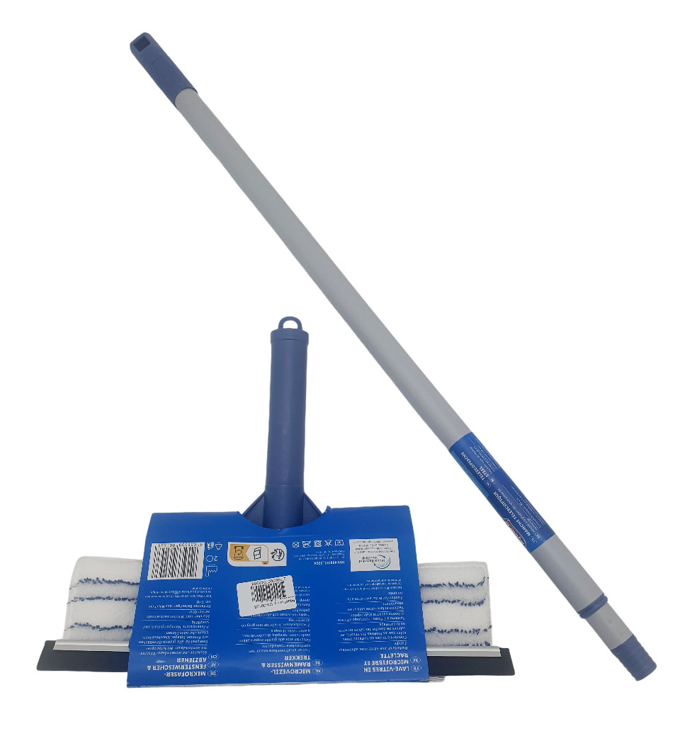 Швабра скребок для миття вікон AquaPur з телескопічною ручкою 130 см, склоочисник, фото 1