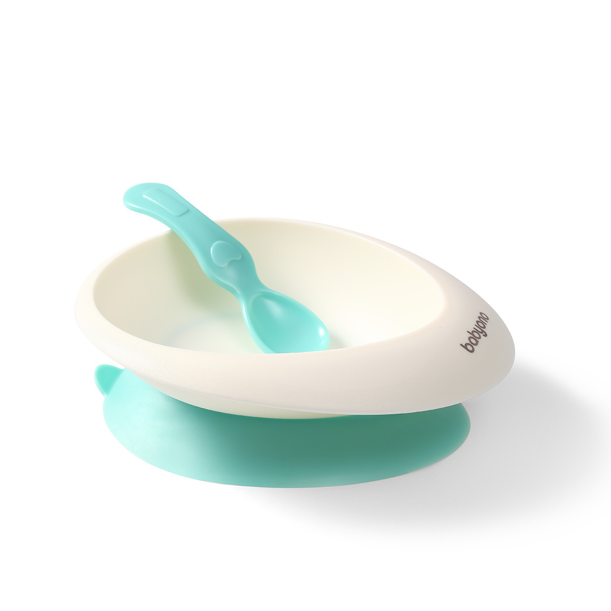 Мисочка з присоскою та ложечкою Babyono М'ятний
