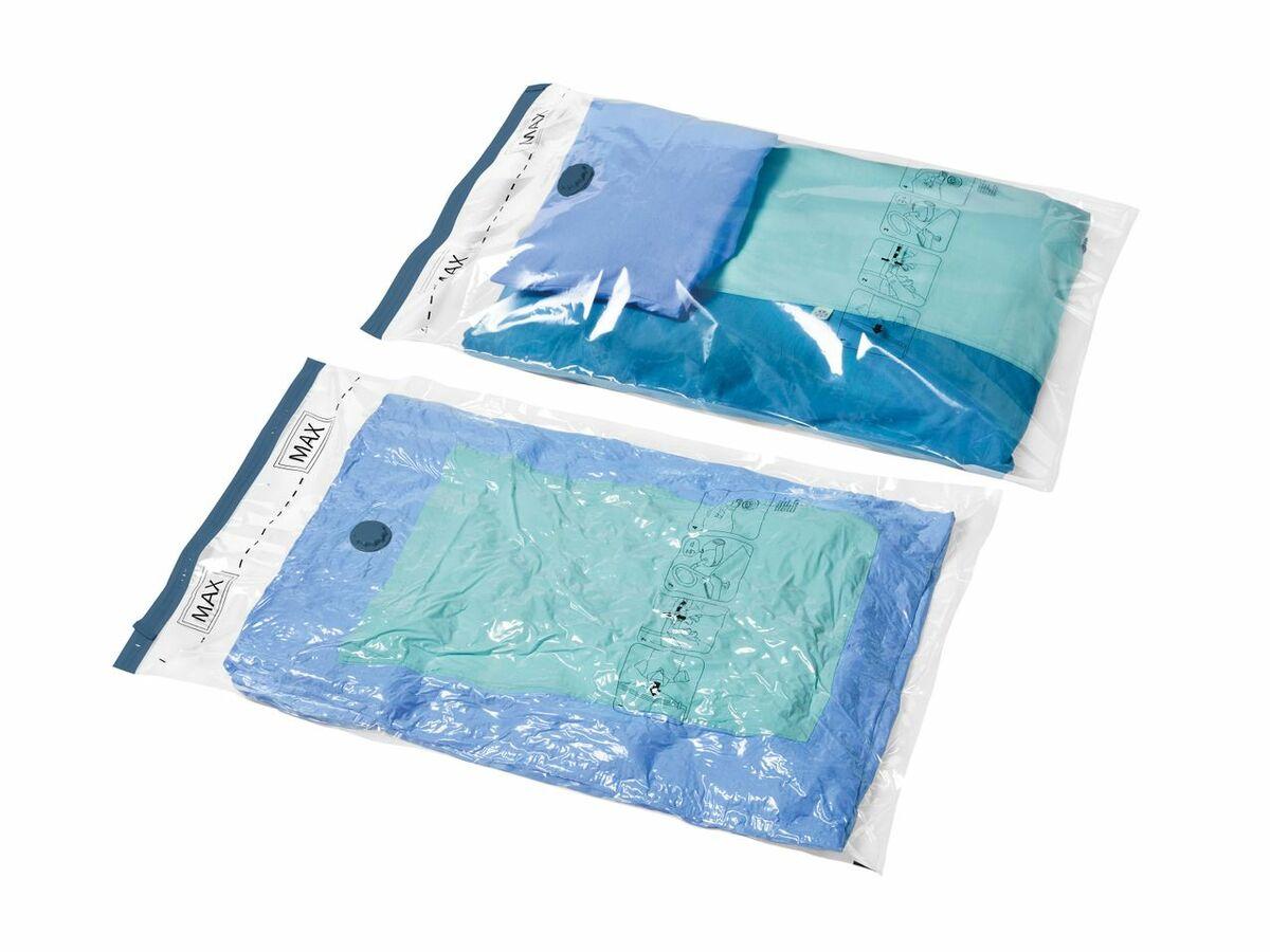 Набір вакуумних пакетів для зберігання 2 шт Livarno Home 60 х 100 см, вакуумний мішок для зберігання речей, фото 1