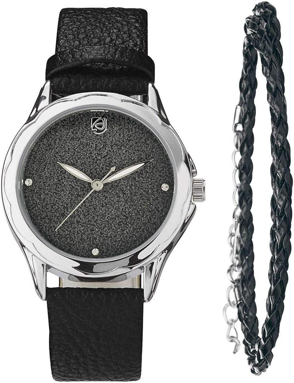 Годинник наручний жіночій зі шкіряним ремінцем та браслетом AURIOL, фото 1