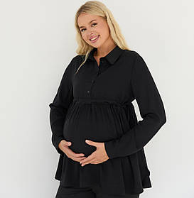 Стильна блузка для вагітних і годувальниць класична Venice розмір S (42) Lullababe Чорний