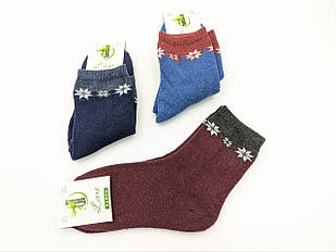 Жіночі махрові шкарпетки Житомир Luxe, з малюнком зірочки, розмір 36-40, 12 пар/уп. мікс кольорів