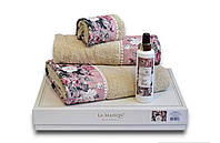 Подарунковий набір рушників La Maison, 3 шт. з ароматом Nora Bej