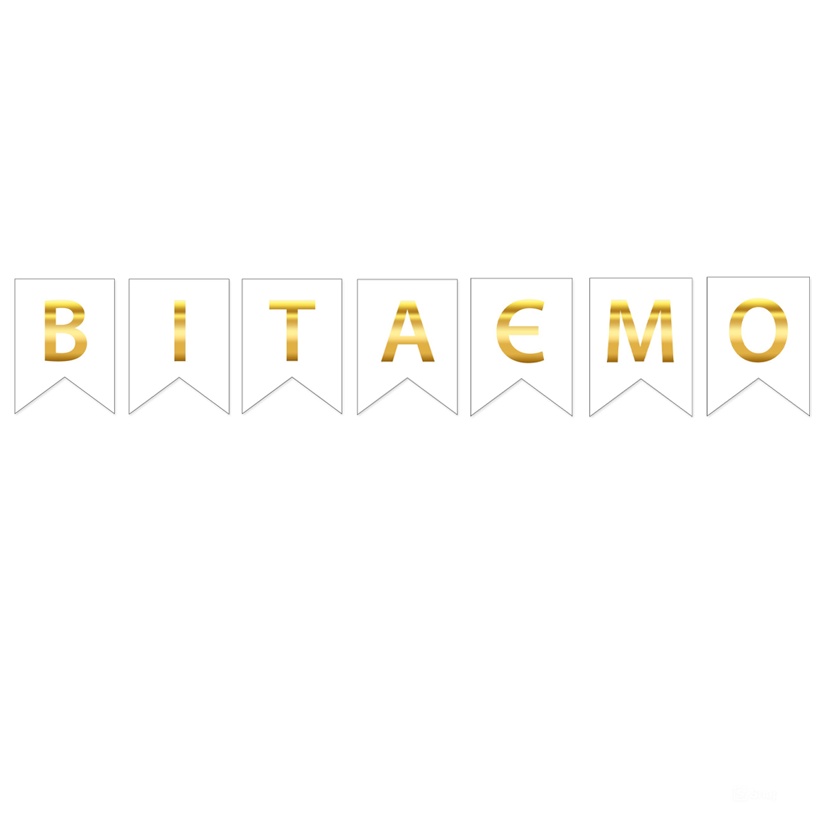 Прапорці паперові Вітаємо | Білий