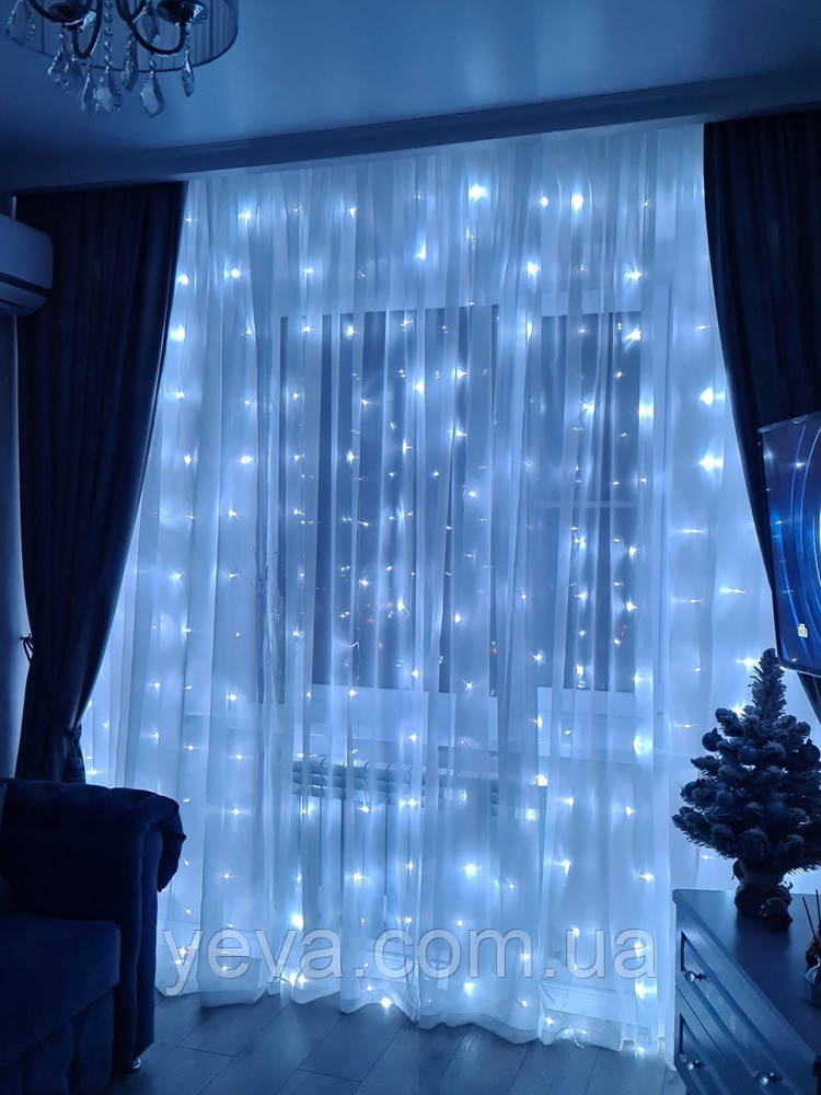 Гірлянда крапля роси штора 320 LED, Новорічні гірлянди для прикраси будинку, Світлодіодна гірлянда водоспад