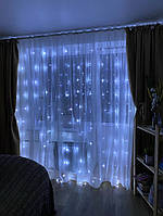 Гірлянда штора 3 на 3, Гірлянда світлодіодна штора від юсб, Гірлянди-штори занавіси 320 LED з пультом на USB