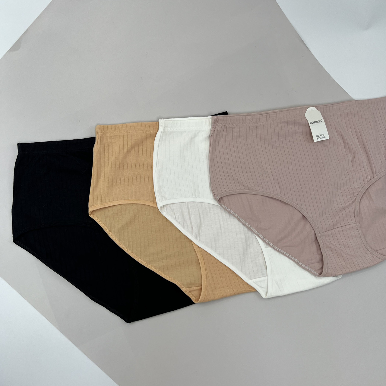 Батальні трусики з бавовни в рубчик