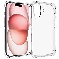 TPU чохол GETMAN Ease logo посилені кути для Apple iPhone 16 Plus (6.7") Безбарвний (прозорий)