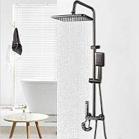 Душова система ARMATA BCS-009-J GRAPHITE з тропічним душем, лійкою та гігієнічним душем, графіт