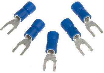 Клема тип "U" 0.7мм, SV5.5-4, провід 4.0-6.0, ізольована, максимальний струм 48А, під обтискача, латунь, 100 штук в упаковці, ціна