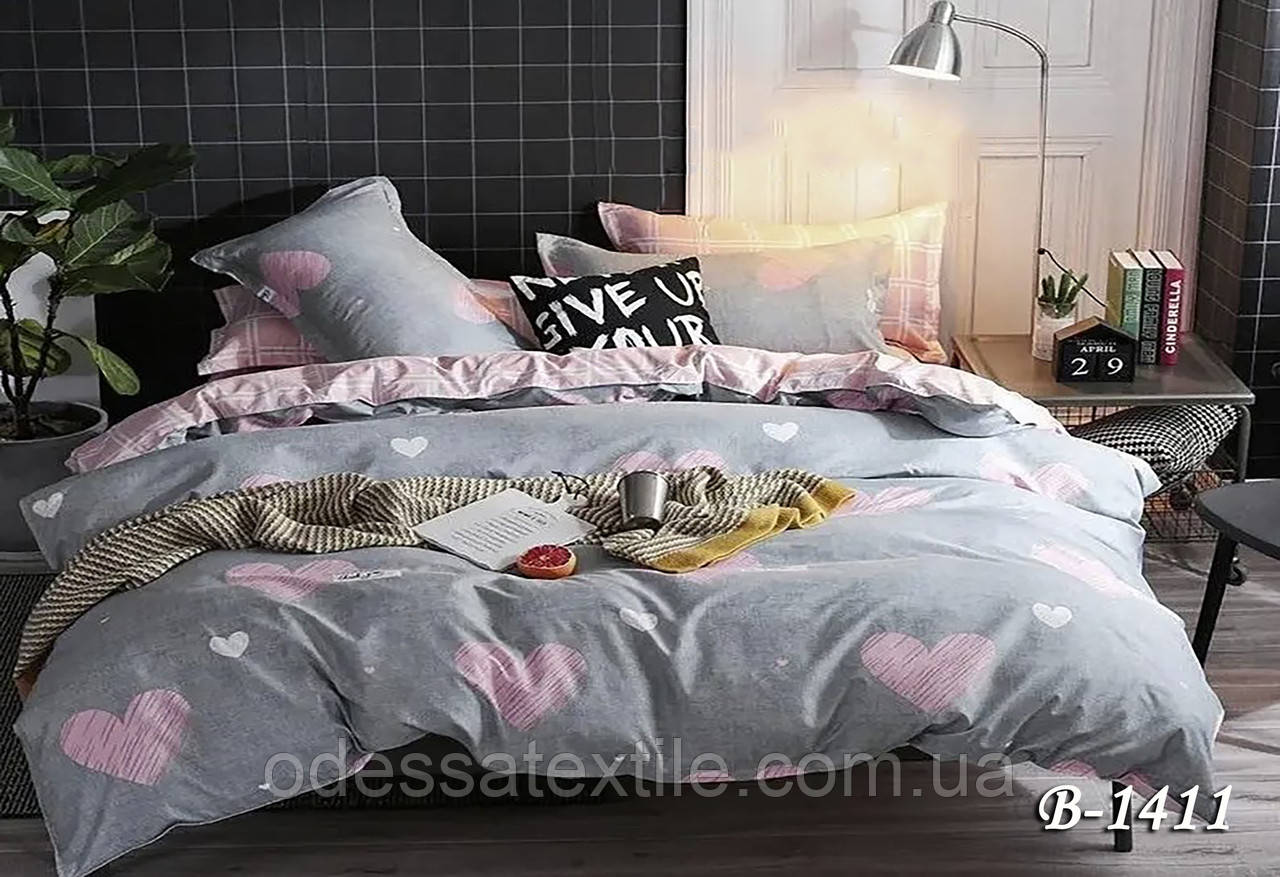 Євро постільна білизна Тет-@-Тет В-1411 бязь (економ), фото 1