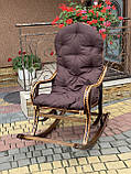 Крісло качалка плетена з лози в наборі з подушкою. Арт:19122, фото 7