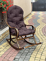 Крісло качалка плетена з лози в наборі з подушкою. Арт:19122