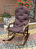 Крісло качалка плетена з лози в наборі з подушкою. Арт:19122, фото 8
