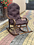 Крісло качалка плетена з лози в наборі з подушкою. Арт:19122, фото 4