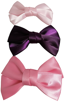 Бантик  на заколці-зажимі атласні