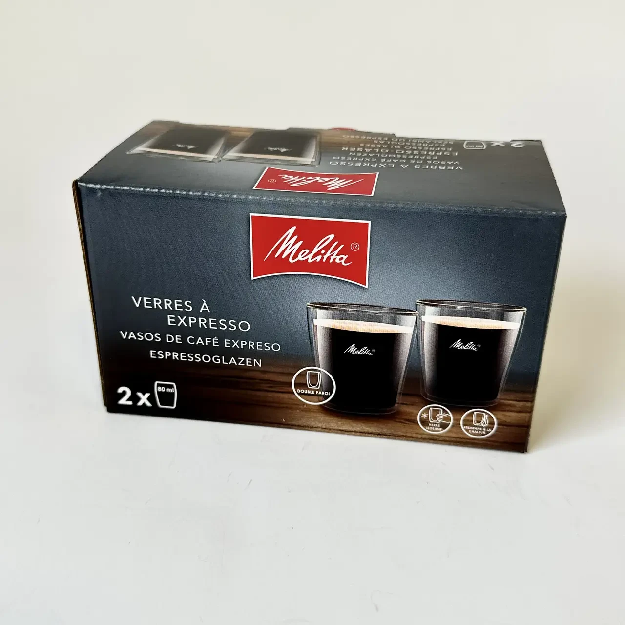 Стакани з подвійними стінками Melitta Espresso Glasses 80ml 2 set (4006508212897)