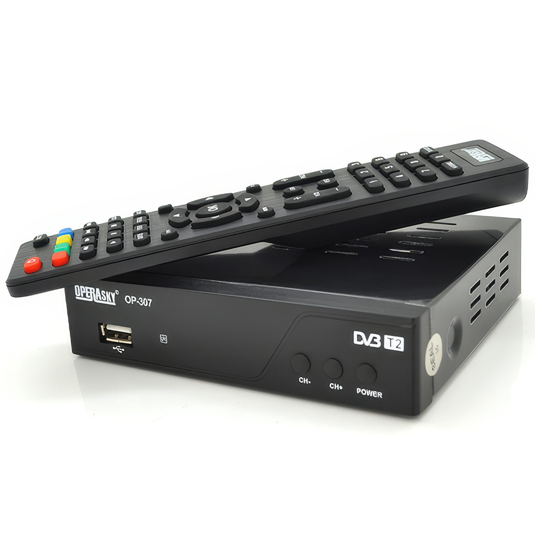 Цифровий ефірний приймач DVB-T2 Operasky OP-307 Ефірна приставка для телевізора із збереженням до 400 каналів, фото 1