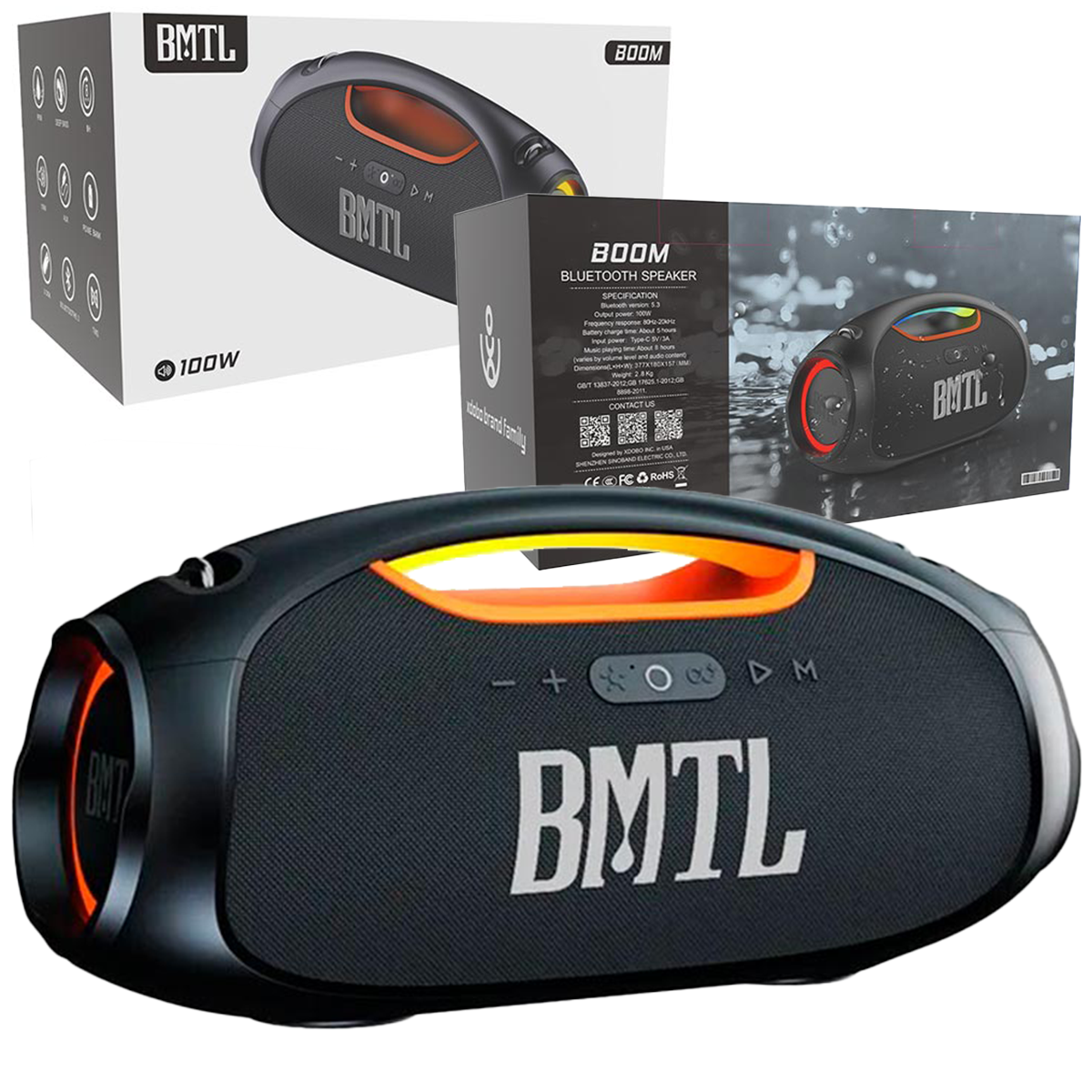 Мощная блютуз колонка 100W Xdobo BMTL BOOM bluetooth IPX6 Black