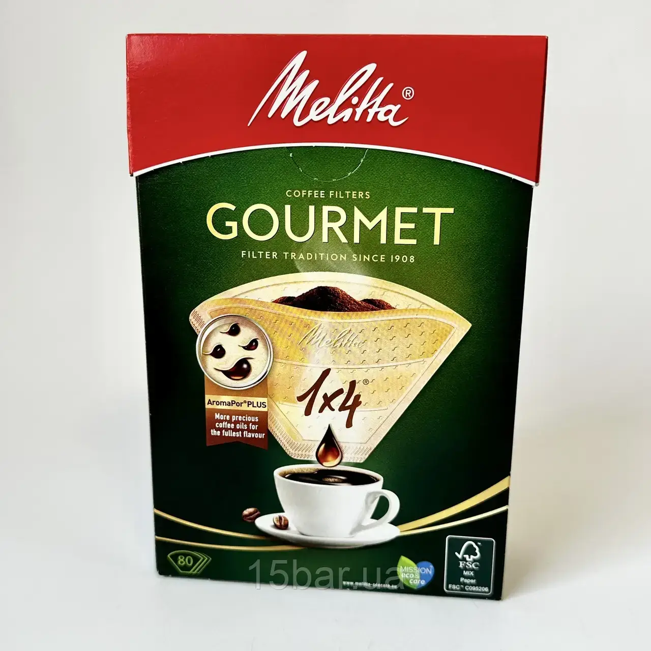 Паперові фільтри Melitta 1X4/80 Gourmet (4006508190751)