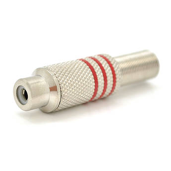 Гніздо RCA із пружиною (сигнальний під паяння) латунь, червоне