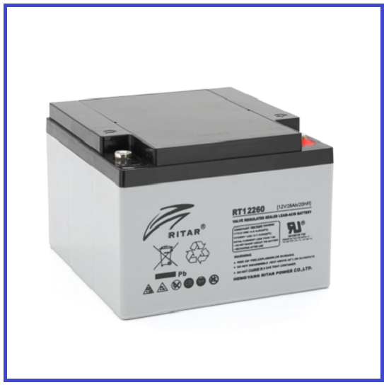 Акумуляторна батарея RITAR AGM RT12-26 12V 26Ah (166х178х125)