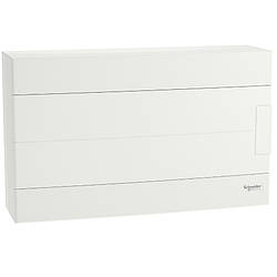 Щиток 18 модулів накладний з білими дверцятами, Schneider Electric серія Easy9 EU, EZ9EUD118