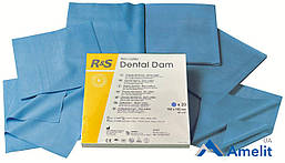 Хустки для кофердаму Dental Dam без латексу, середні, блакитні (R&S), 20 шт./пак.
