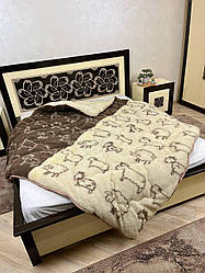 Ковдра-плед зимова двостороння вовняна Баранчик