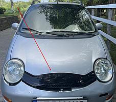 Дефлектор капота CHERY QQ з 2006- Мухобійка Чері КуКу Чері К'ю к'ю