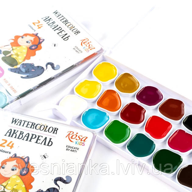 Художня фарба Акварель 24 кольори Kids Rosa