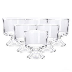 Креманка на ніжці скляна 310 мл прозора для десертів, морозива, желе набір 6 шт Lugi