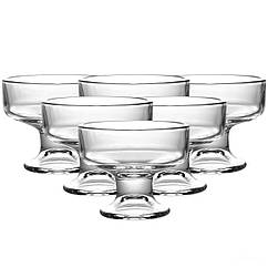 Креманка на ніжці скляна 190 мл прозора для десертів, морозива, желе набір 6 шт Lugi