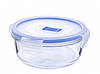 Контейнер PureBox круглий з кришкою синій харчовий 670 мл Luminarc P3554, фото 2