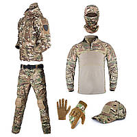 Костюм мультикам 6в1 HWB: куртка на флісі софтшел + штани + убакс + кепка + балаклава + рукавички розмір М