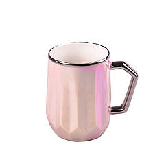 Чашка для чаю керамічна 450 (мл) у дзеркальній глазурі, кружка оригінальна в подарунок 10.5×8 см Lugi