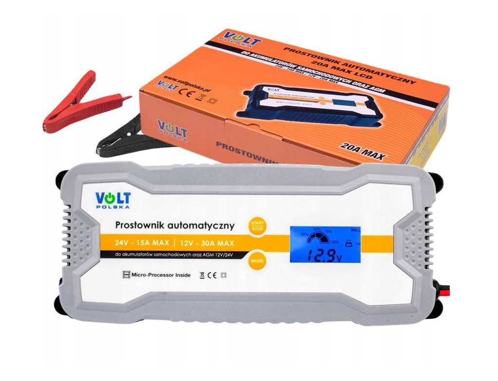 Зарядний пристрій 12/24V 30A LCD Volt Polska (6PRO122430)